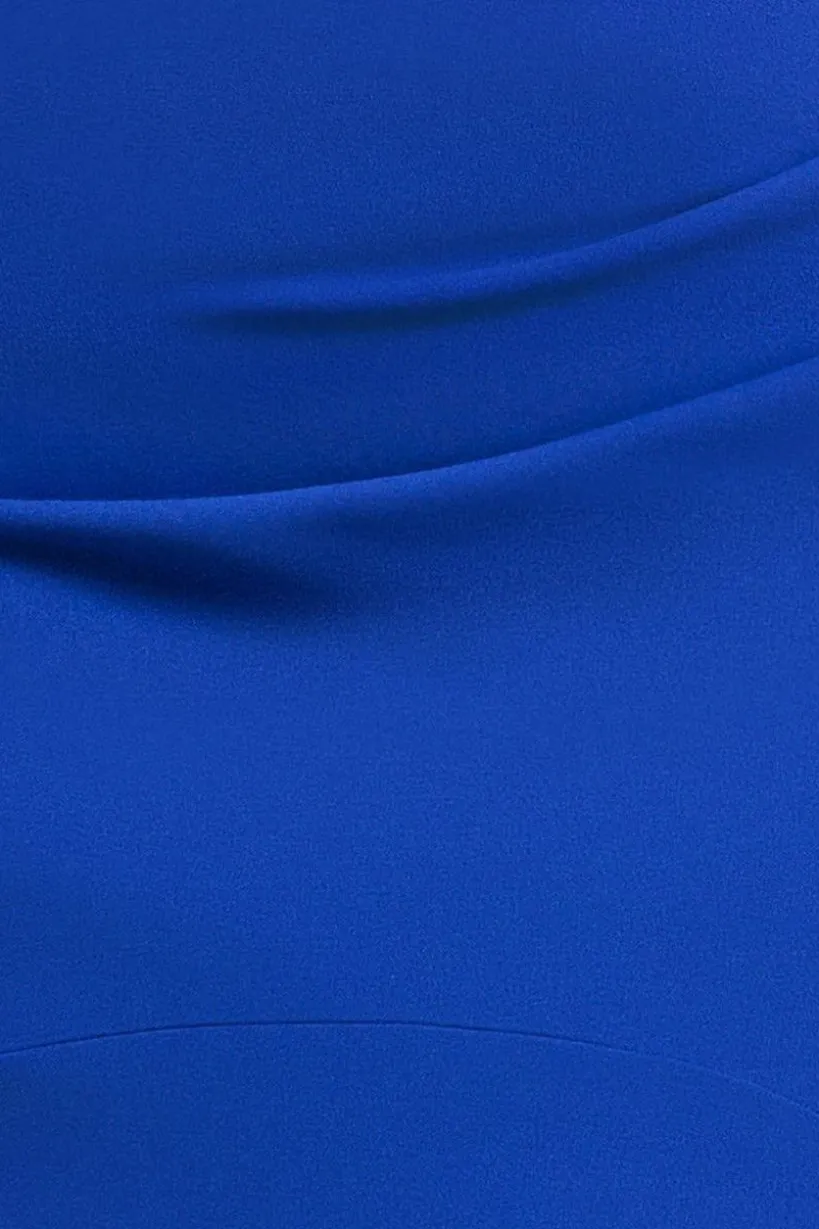 Satin Band Bandeau Maxi Dress - Royal Blue by Goddiva