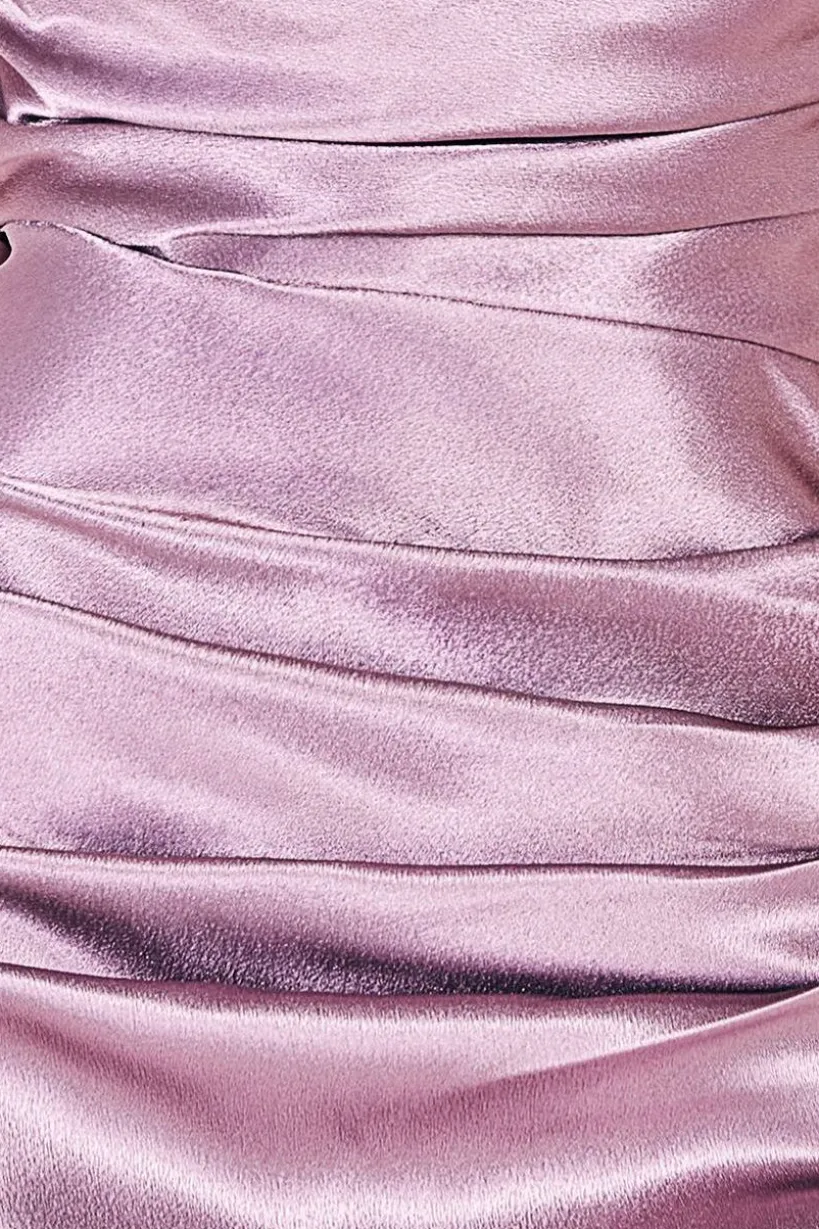 Satin Bandeau Maxi Dress - Blush by Goddiva