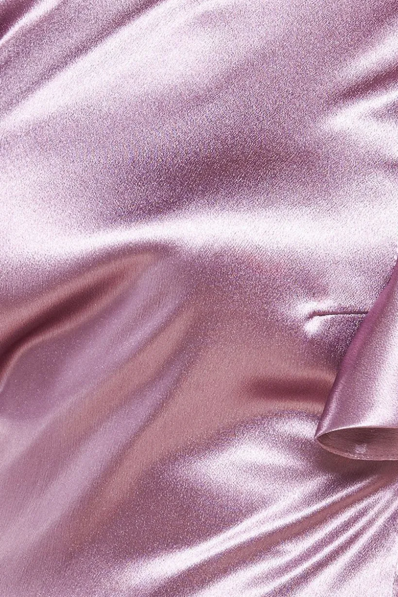 Satin Flutter Sleeve Mermaid Maxi Dress - Rose Pink by Goddiva