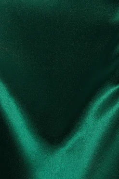 Satin Flutter Sleeve Mermaid Maxi - Emerald Green by Goddiva