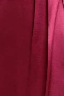 Satin Viscose Front Wrap Midaxi Dress - Burgundy by Goddiva