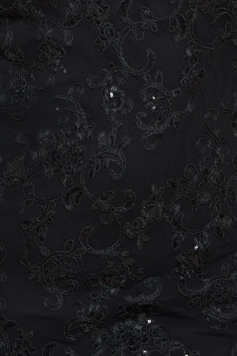 Scallop Lace Midi Dress - Black by Goddiva Plus