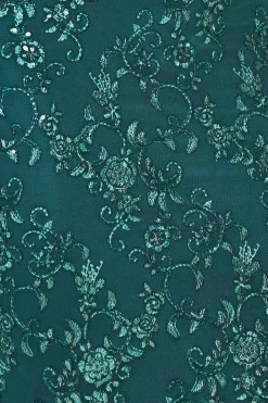 Scalloped Lace Maxi Dress - Emerald Green by Goddiva