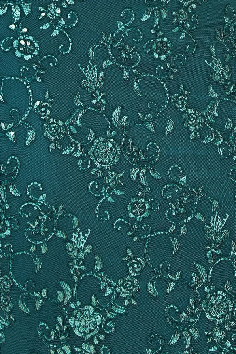 Scalloped Lace Maxi Dress - Emerald Green by Goddiva