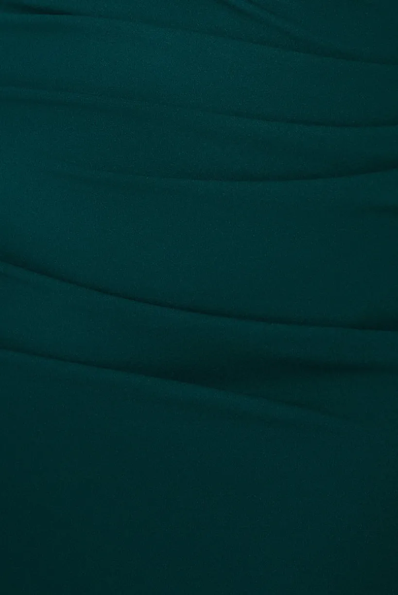 Scuba & Lace Wrap Maxi Dress - Emerald by Goddiva Plus