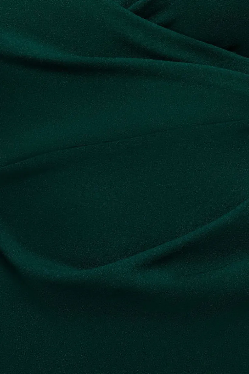 Scuba & Lace Wrap Maxi Dress - Emerald by Goddiva