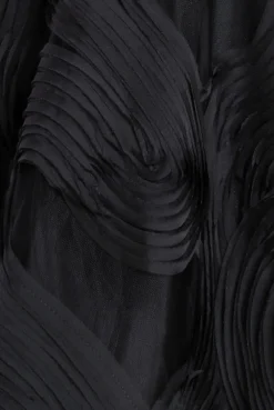 Scuba & Textured Chiffon A Line Midi Dress - Black by Goddiva