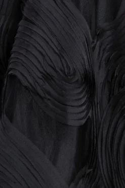Scuba & Textured Chiffon A Line Midi Dress - Black by Goddiva