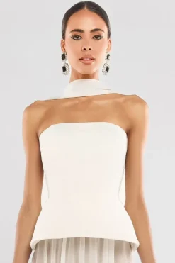 Scuba Boobtube Peplum Hem Corset by Goddiva