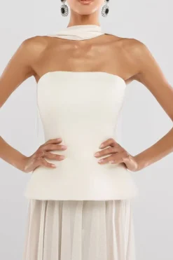 Scuba Boobtube Peplum Hem Corset by Goddiva