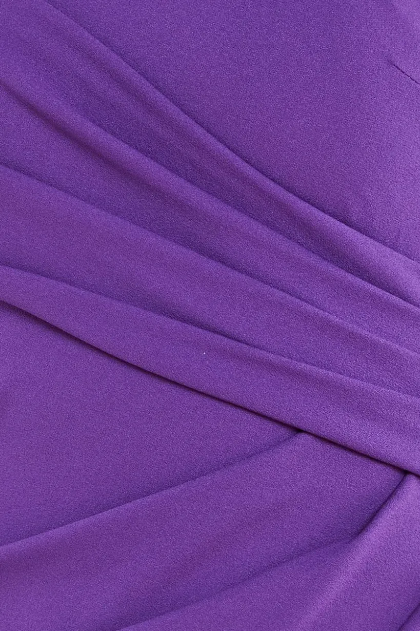 Scuba Crepe Off The Shoulder Maxi - Purple by Goddiva