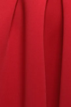 Scuba Foam Skater Midi Dress - Red by Goddiva