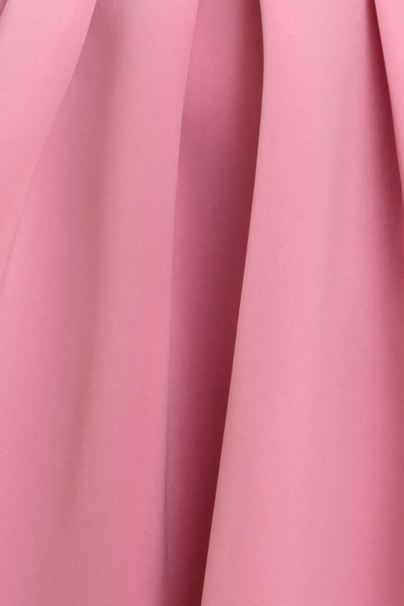 Scuba Foam Skater Midi Dress - Blush Pink by Goddiva