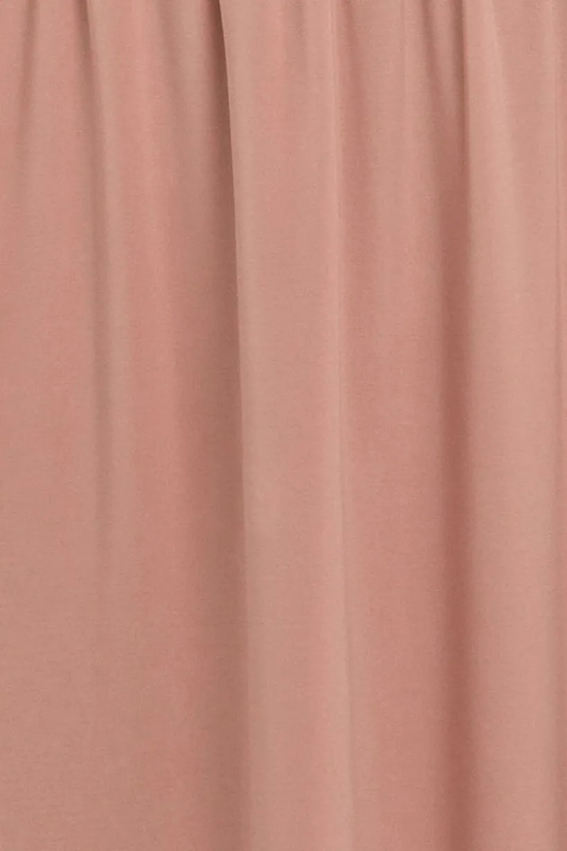 Sheer Panel Mesh Corset & Side Split Jersey Maxi Skirt & Scarf Black & Blush Pink by Goddiva