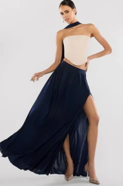 Side Split Soft Touch Maxi Skirt by Goddiva