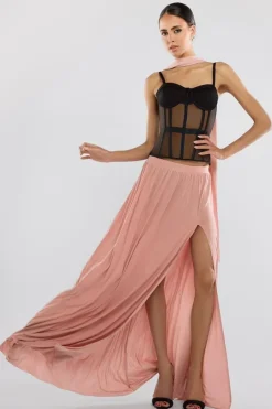 Side Split Soft Touch Maxi Skirt by Goddiva
