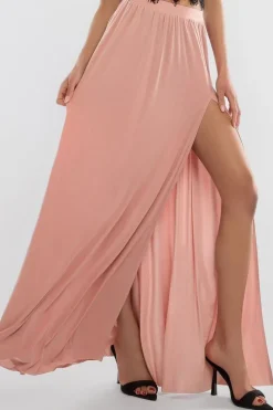 Side Split Soft Touch Maxi Skirt by Goddiva