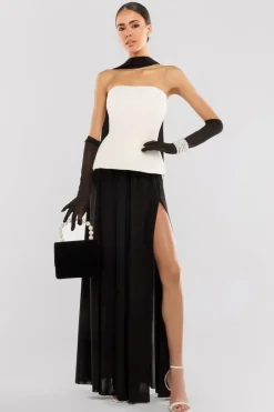 Side Split Soft Touch Maxi Skirt by Goddiva