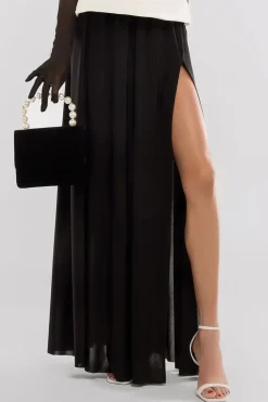 Side Split Soft Touch Maxi Skirt by Goddiva