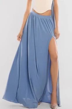 Side Split Soft Touch Maxi Skirt by Goddiva