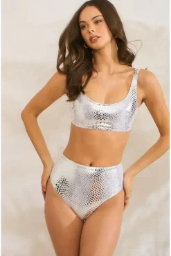 Silver Snake White Bikini by Maribela