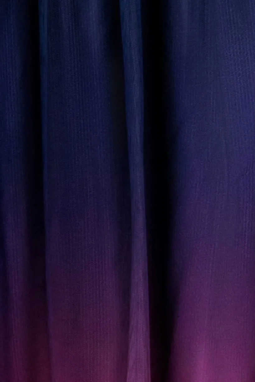 Sleeveless Ombre Pleated A-Line Maxi Dress - Pink Ombre by Goddiva