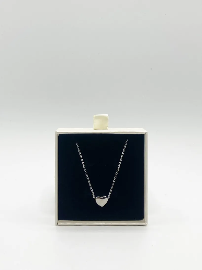 Small Heart Necklace In Silver by SVNX
