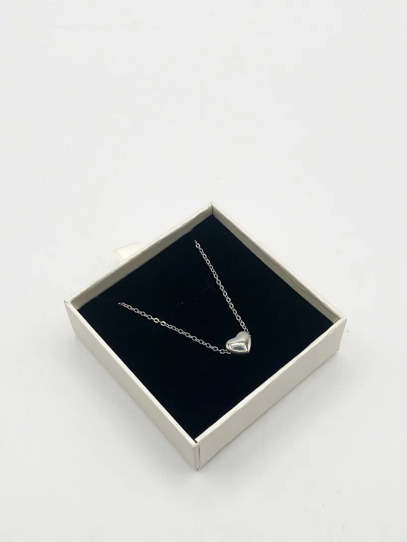 Small Heart Necklace In Silver by SVNX