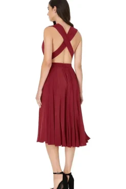 Soft Touch Multi Way Open Back Midi Dress - Berry by Goddiva
