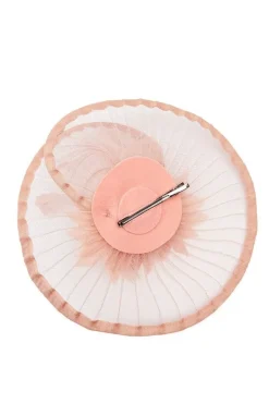 Spiral Circular Brim Fascinator With Feathers Burst In Pink by SVNX