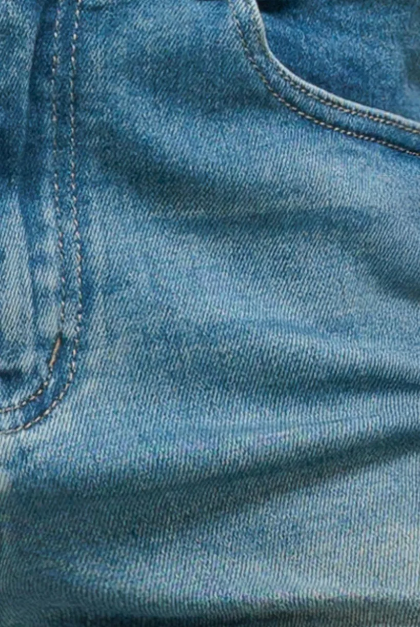 Straight Leg Denim Jeans - Blue by Goddiva denim