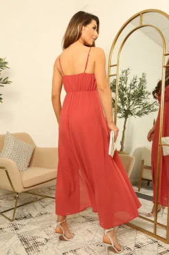 Strappy Frill Front Midi Dress by Double Second
