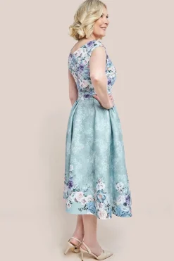 Sweetheart Floral Midi Dress - Sage Green by Goddiva