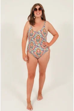 Swimsuit In Multicoloured Aztec Print by Maribela