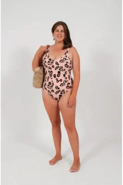 Swimsuit In Pink Leopard by Maribela
