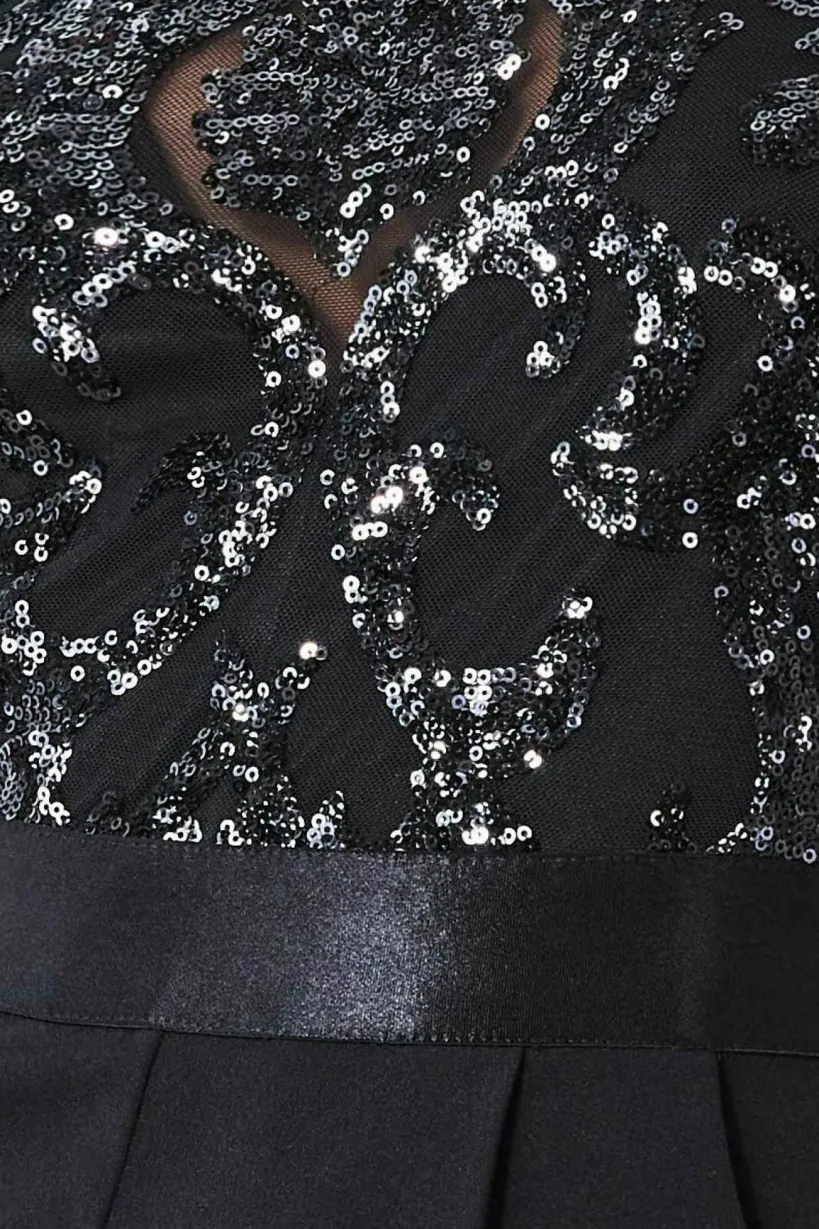 Tassel Sequin Jumpsuit - Black by Goddiva