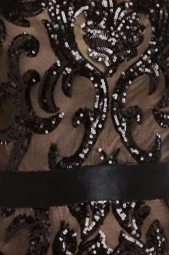 Tassel Split Maxi Dress - Black by Goddiva