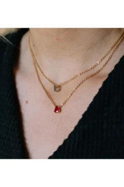 Teardrop Pendant Necklace In Pink by Last True Angel