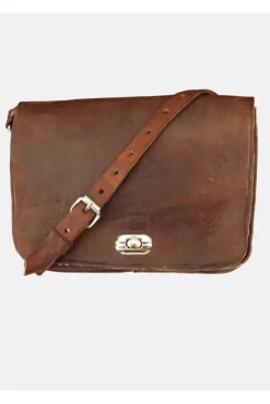 The Kenitra Cross-Body Bag In Dark Brown by Berber Leather
