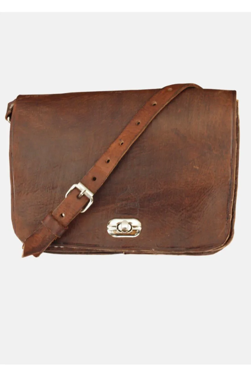 The Kenitra Cross-Body Bag In Dark Brown by Berber Leather