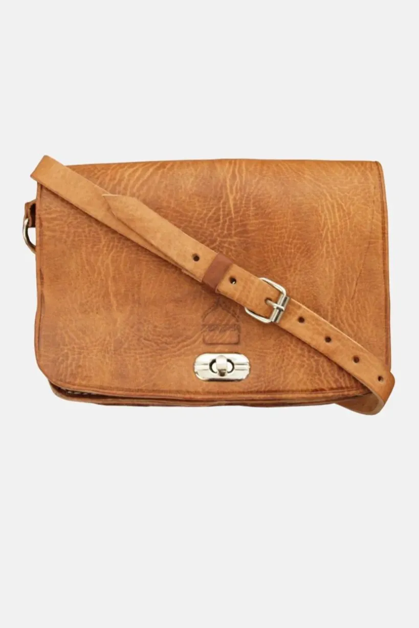 The Kenitra Cross-Body Bag In Tan by Berber Leather