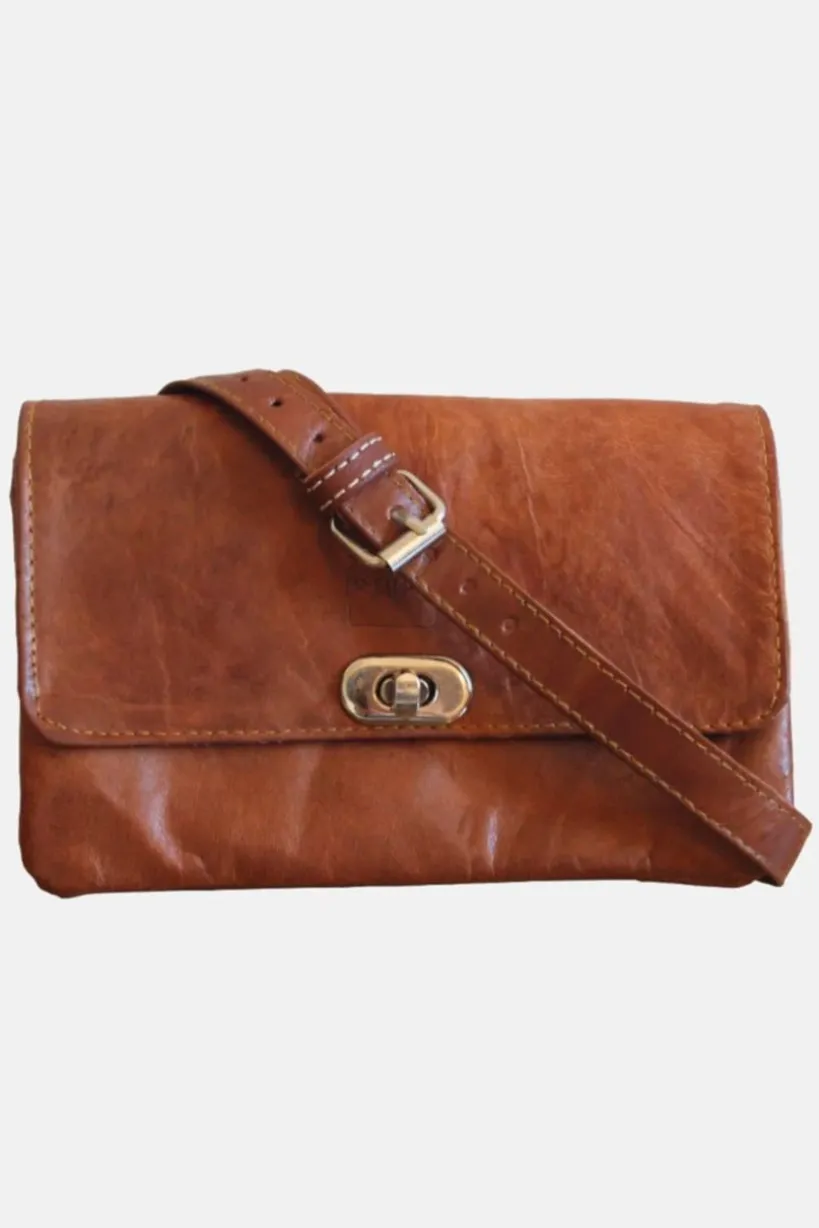 The Kenitra Soft Cross-Body Bag In Tan by Berber Leather