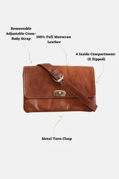 The Kenitra Soft Cross-Body Bag In Tan by Berber Leather