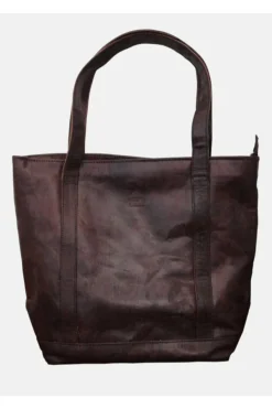 The Nador Tote Bag In Dark Brown by Berber Leather