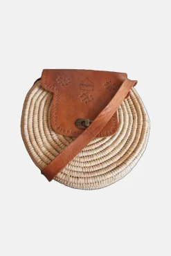 The Safi Rattan Round Bag - Tight Weave by Berber Leather