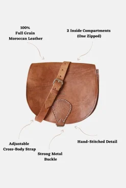 The Temara Large Saddle Bag In Tan by Berber Leather