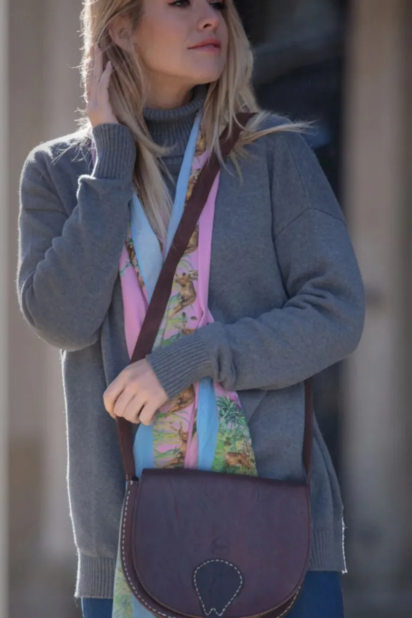 The Temara Large Saddle Bag In Dark Brown by Berber Leather