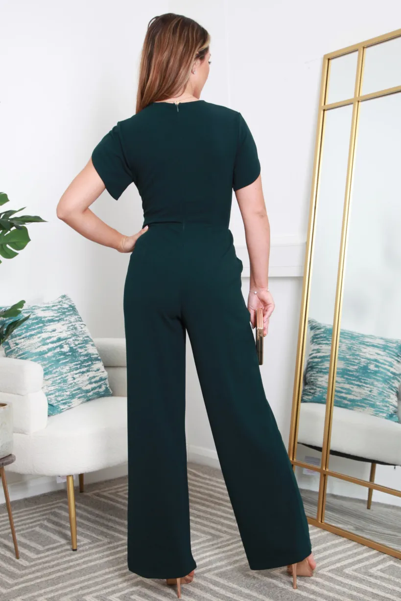 Tulip Sleeve Wrap Front Jumpsuit by Double Second
