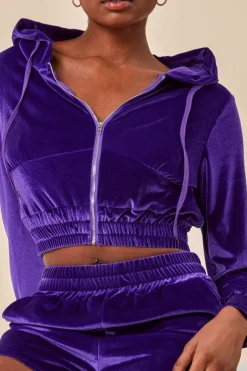 Velour Hoodie & Short Set - Purple by Cosmochic