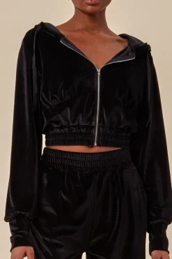 Velour Hoodie & Short Set - Black by Cosmochic